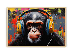 Blue Monkey Painting  Art Print