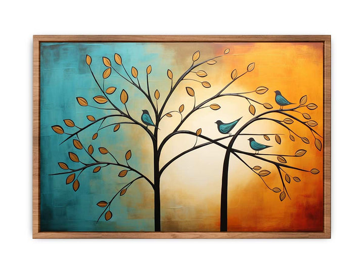 Modern Four Bird Art Painting 