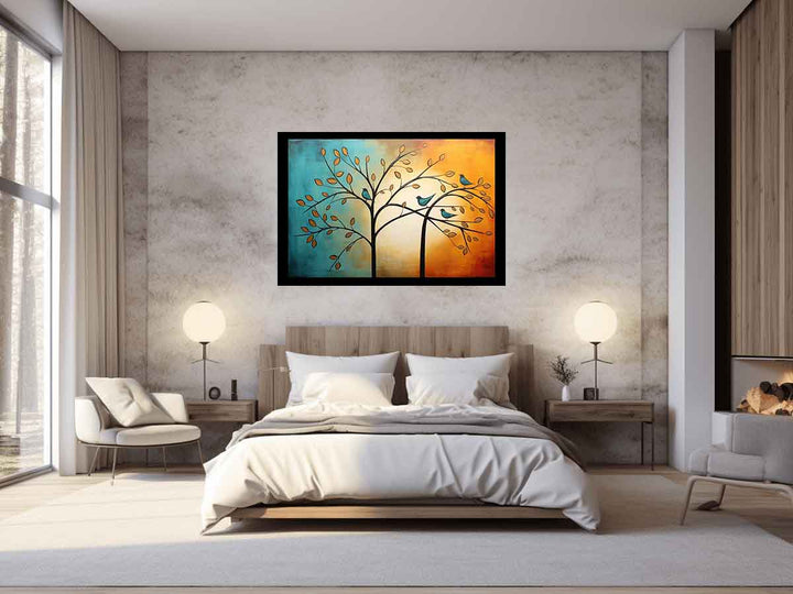 Modern Four Bird Art Painting 