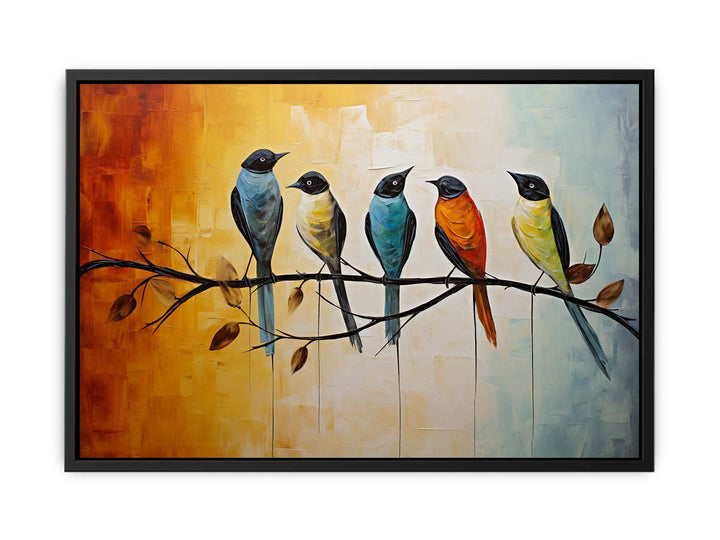 Birds On wire  Canvas Print