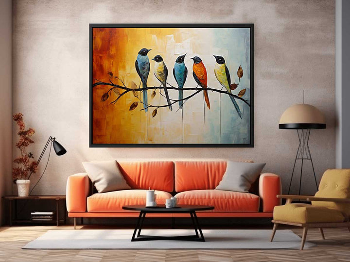 Birds On wire Painting