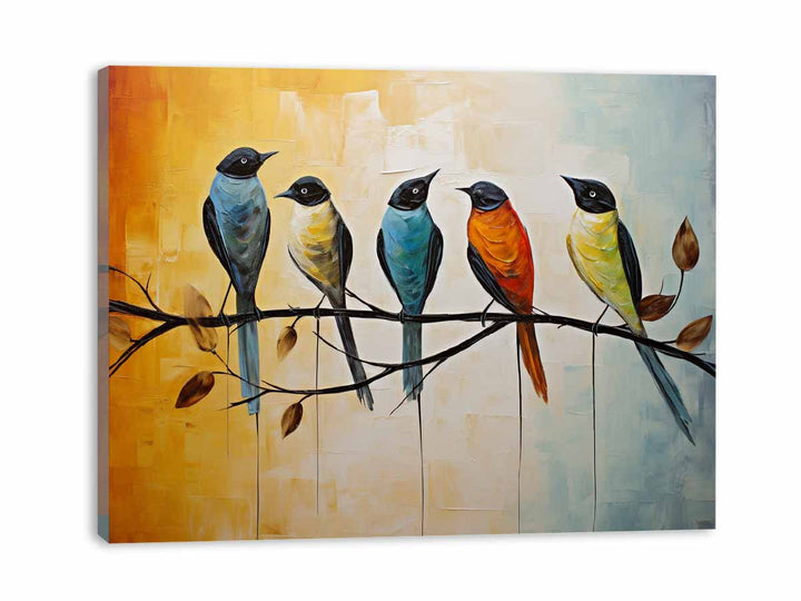 Birds On wire Painting