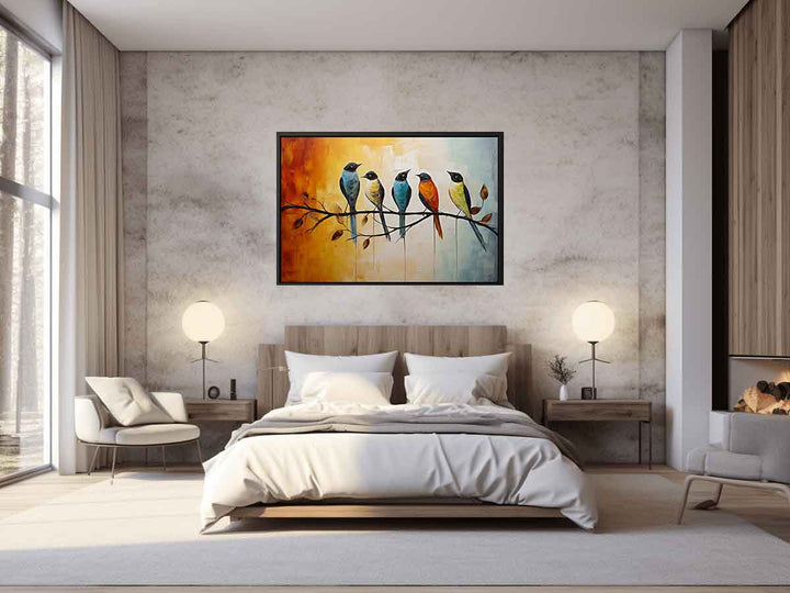 Birds On wire Painting