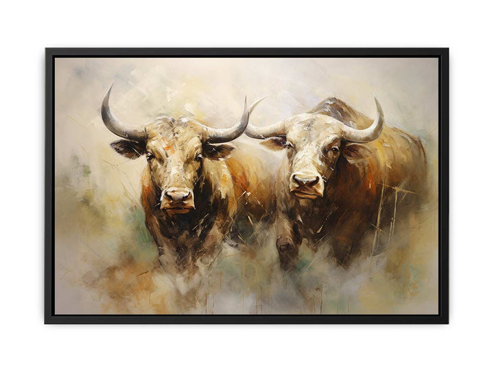 Modern Two Buffallo Art Painting 