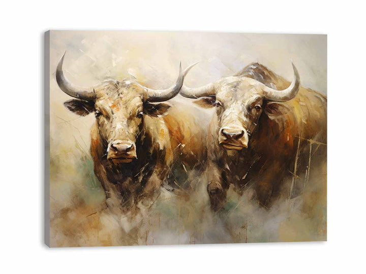 Modern Two Buffallo Art Painting 