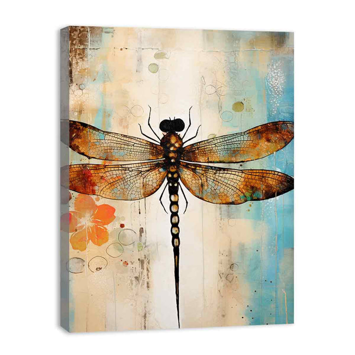 Vinatge  Dragonfly  Painting