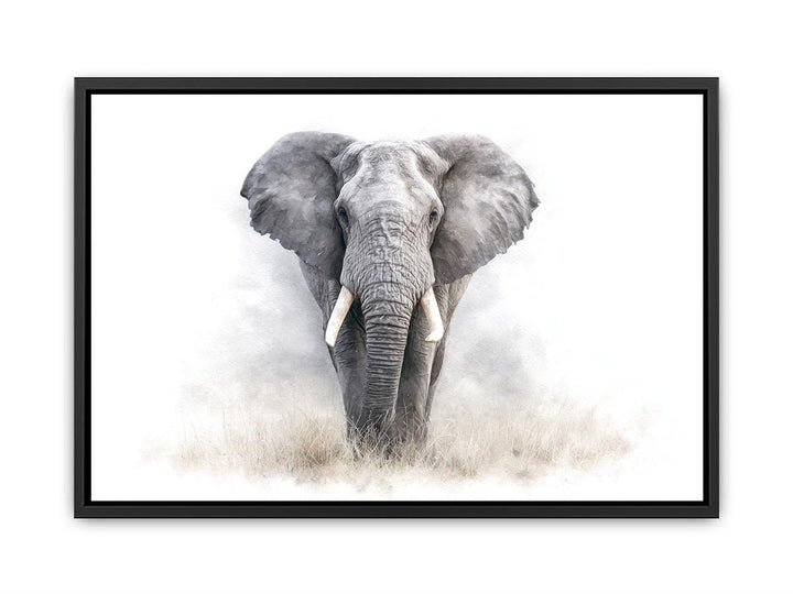 Modern Grey Elephant Art Painting  Canvas Print