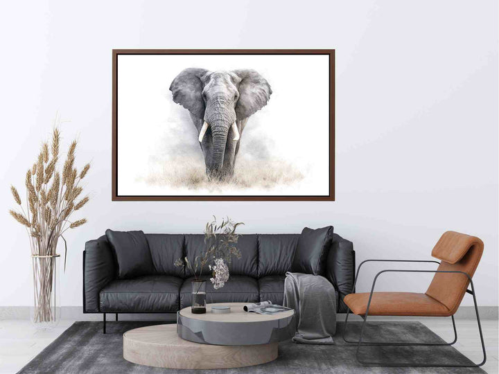 Modern Grey Elephant Art Painting