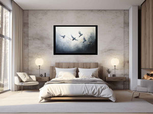 Modern Four Birds Art Painting 