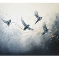 Modern Four Birds Art Painting 