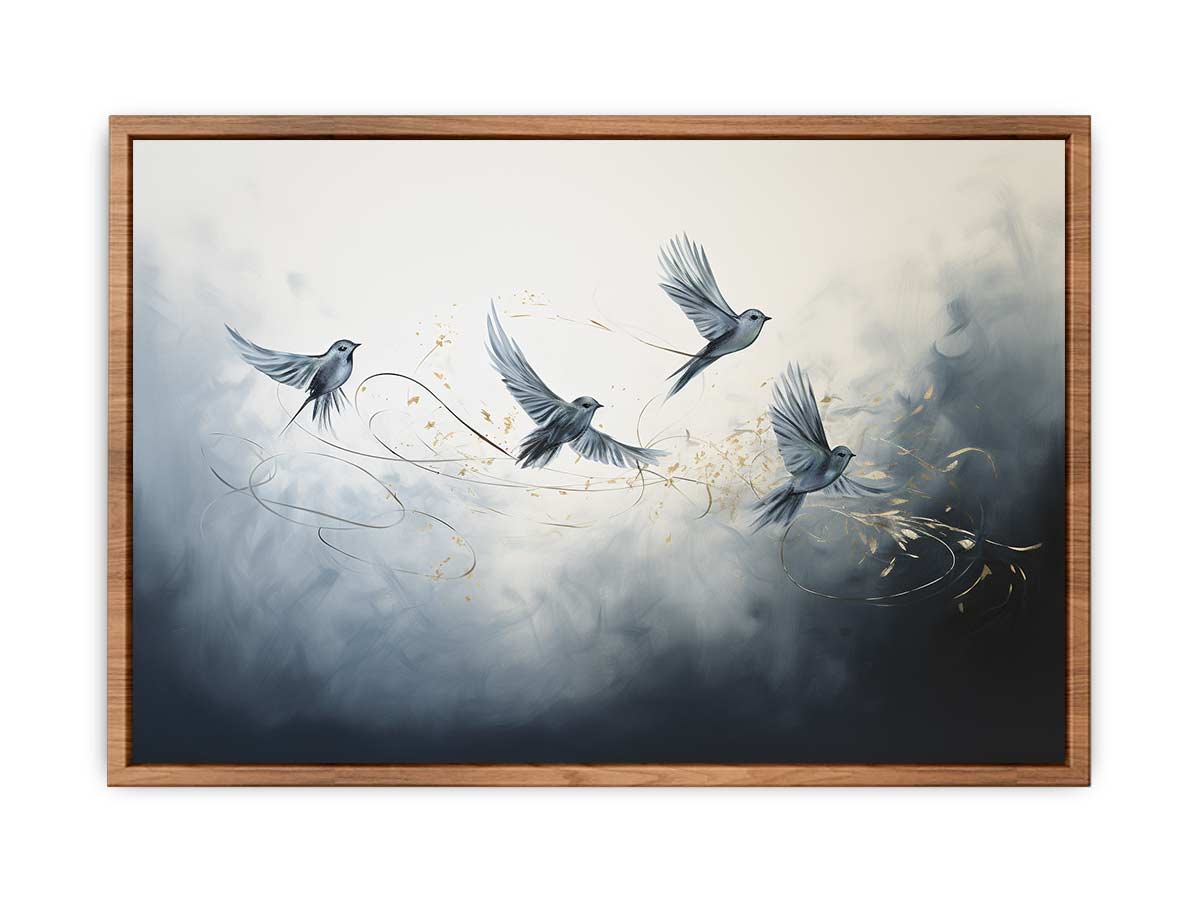 Modern Four Birds Art Painting 