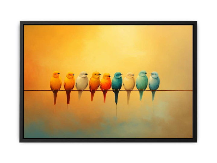 Modern Bird Branches Art Painting 