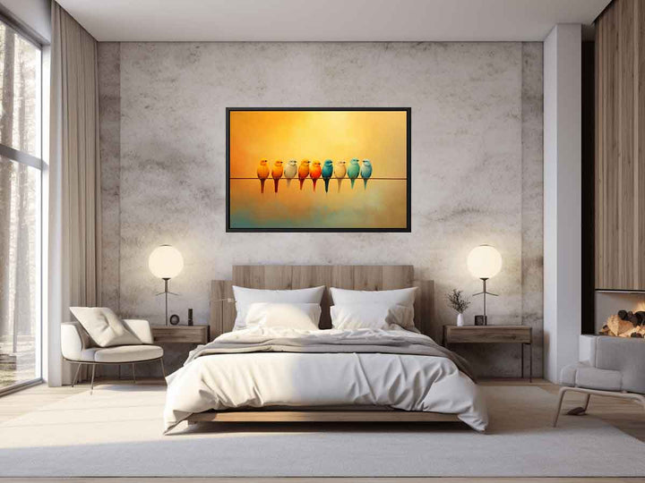 Modern Bird Branches Art Painting 