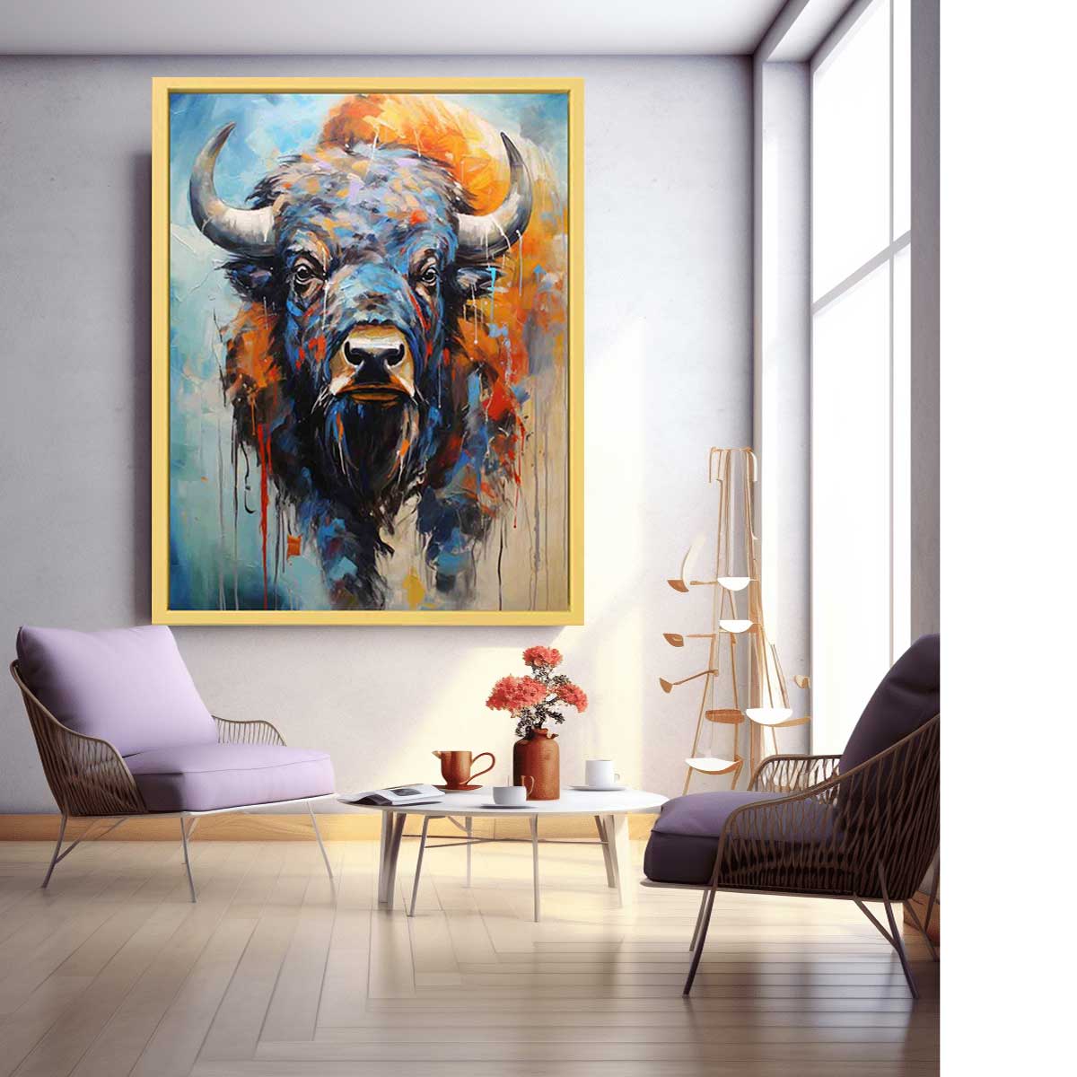 Modern Buffalo Art Painting 