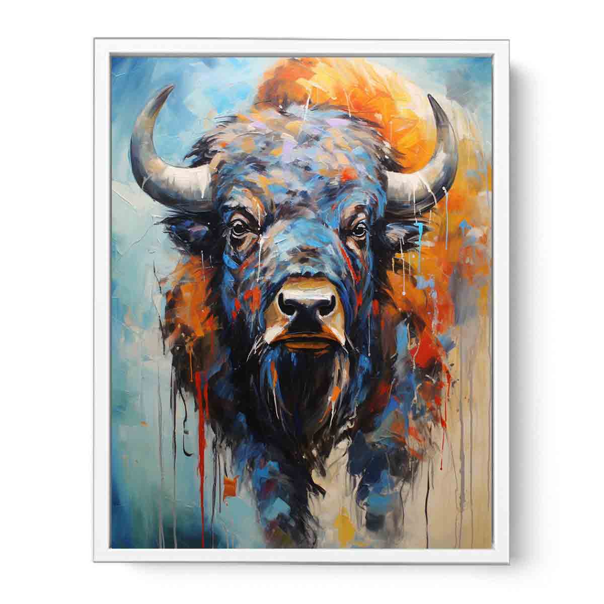 Modern Buffalo Art Painting Canvas Print
