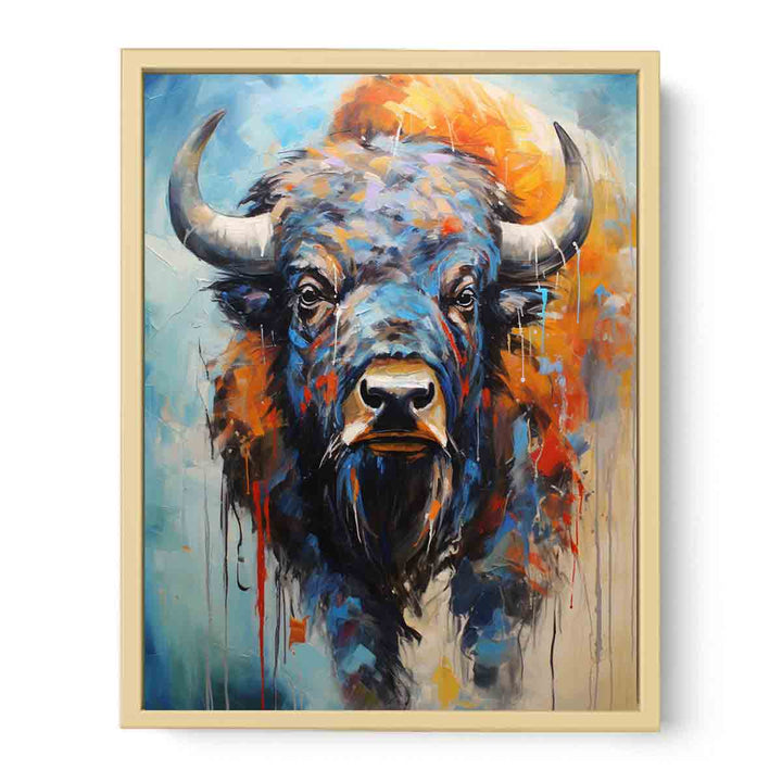 Modern Buffalo Art Painting Framed Print