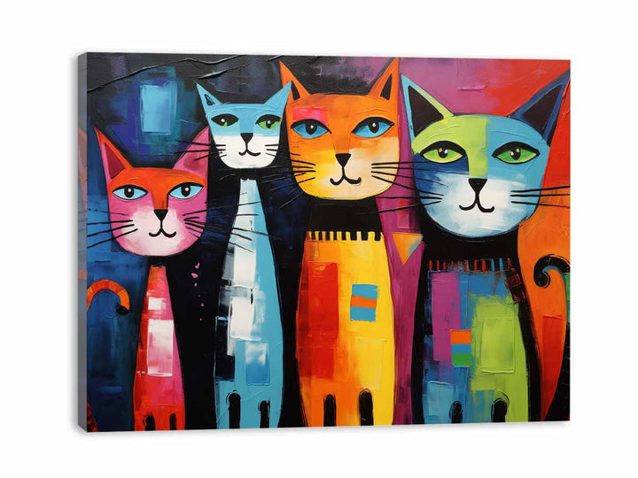 Cubist Cat Painting