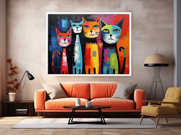 Cubist Cat Painting