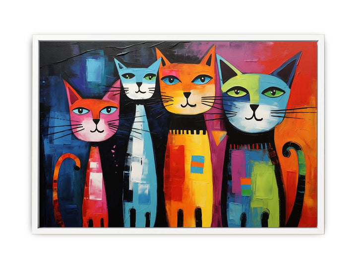 Cat Modern Art Painting Canvas Print