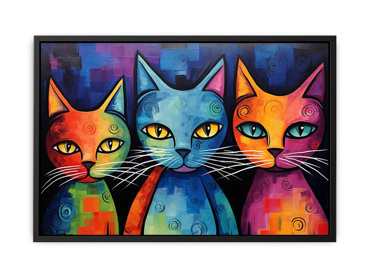 Modern Cat Art Painting  Canvas Print