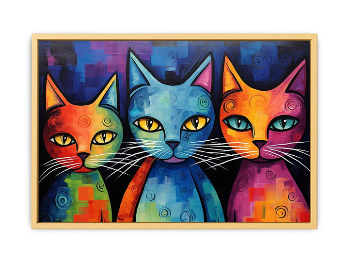 Modern Cat Art Painting  Streched canvas