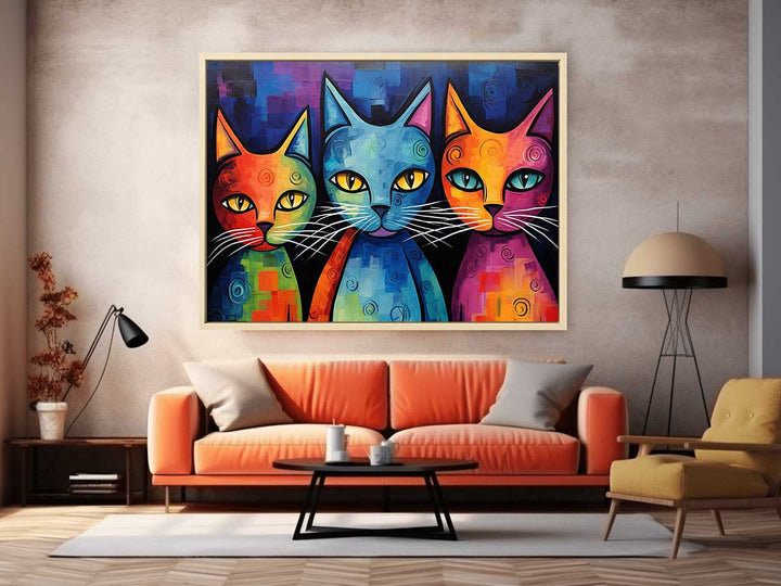 Modern Cat Art Painting