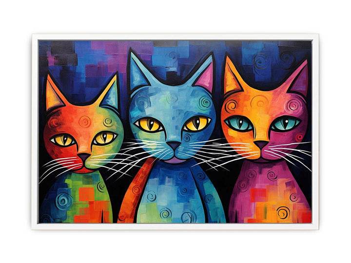 Modern Cat Art Painting Framed Print