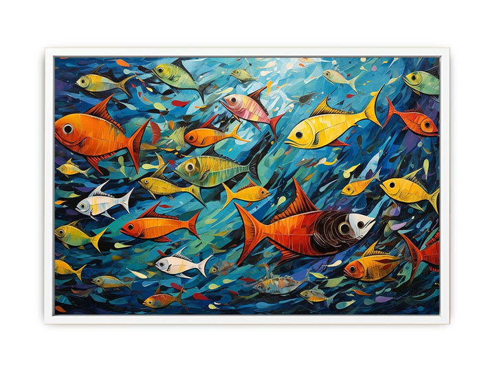 Fishes Modern Art Painting Canvas Print
