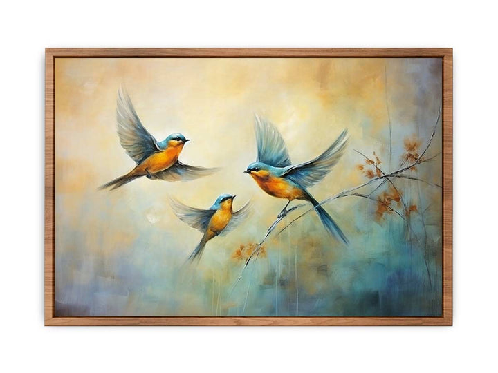 Three Bird Modern Art Painting 