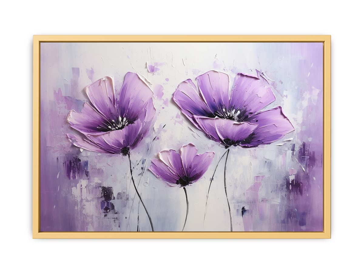 Purple Flowers Art Painting   Streched canvas