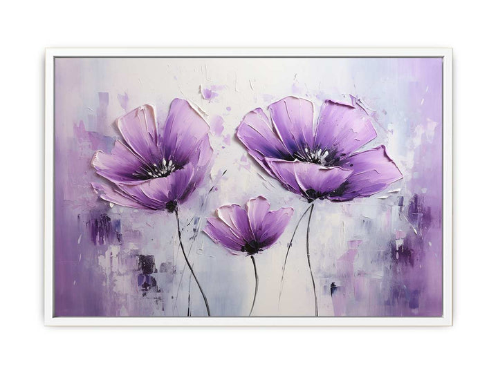 Purple Flowers Art Painting  Framed Print