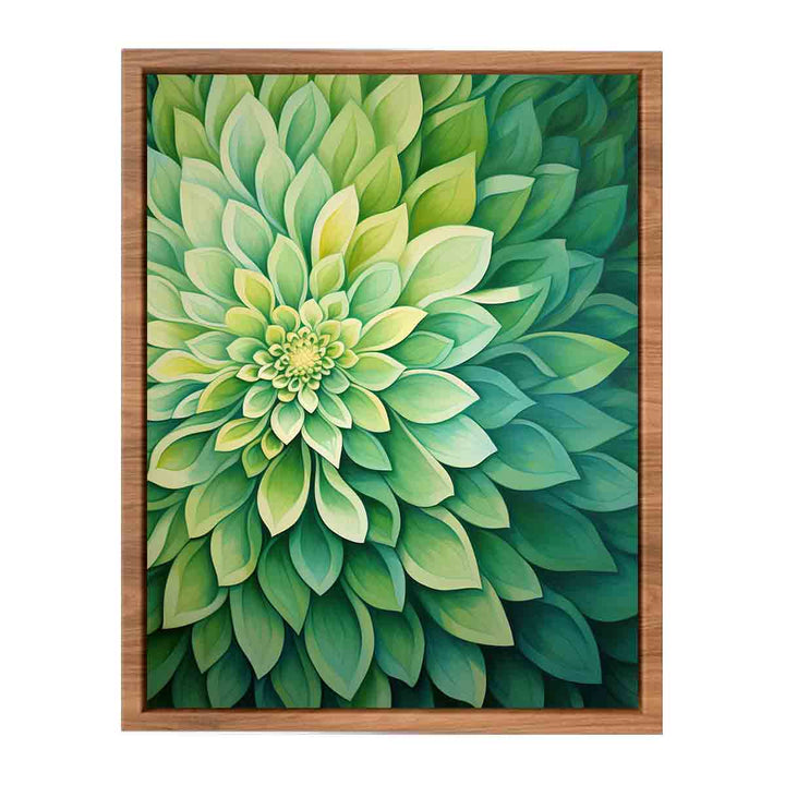 Green Flower Art Painting  
