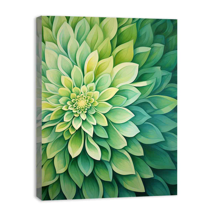 Green Flower Art Painting  