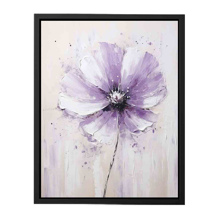 Flower White Purple Art Painting   Canvas Print