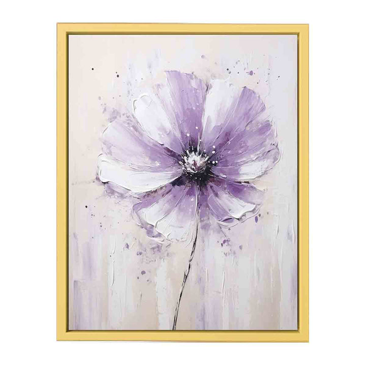 Flower White Purple Art Painting   Streched canvas