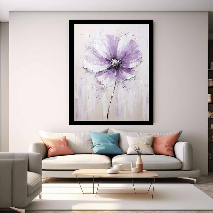 Flower White Purple Art Painting