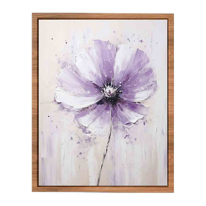 Flower White Purple Art Painting  Poster
