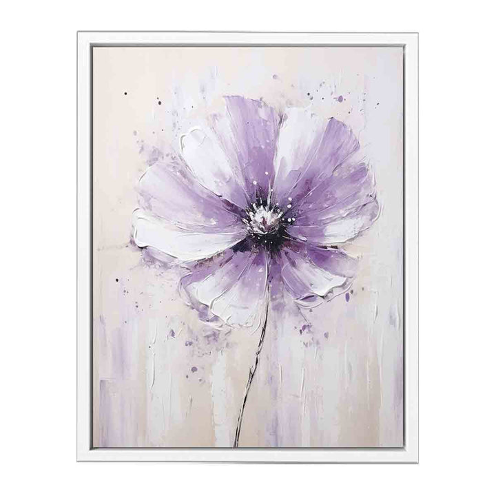 Flower White Purple Art Painting  Framed Print