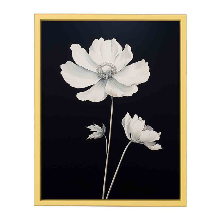 White  Flower Painting   Streched canvas