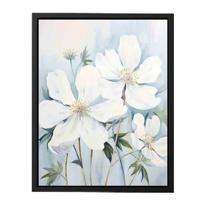 White Flowers Painting   Canvas Print