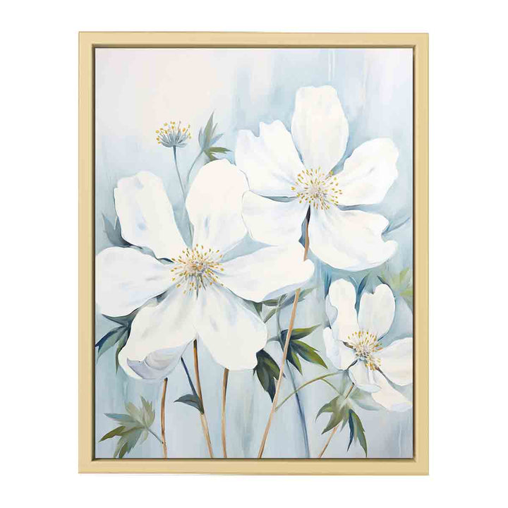 White Flowers Painting   Art Print