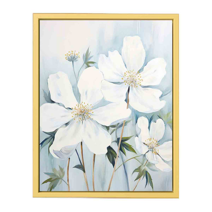 White Flowers Painting   Streched canvas