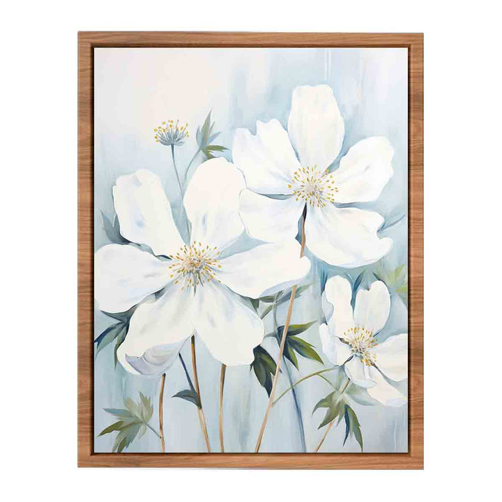 White Flowers Painting  Poster