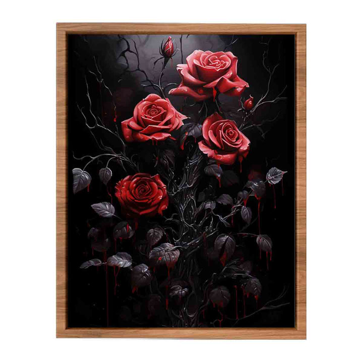 Red Black Roses Poster
