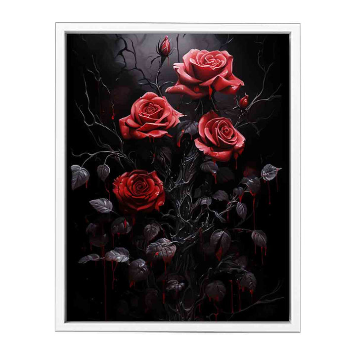 Red Black Roses Framed Print