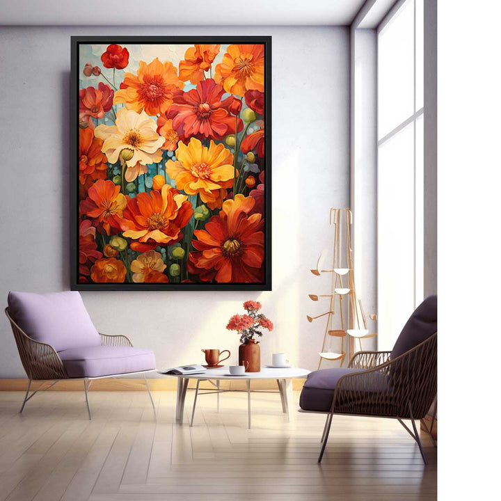Flower Red Yellow Art Painting  