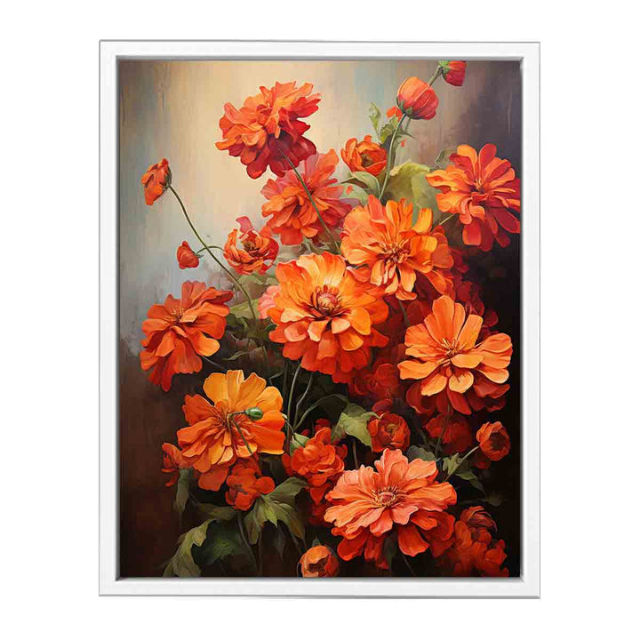Flower Orange Art Painting  Framed Print