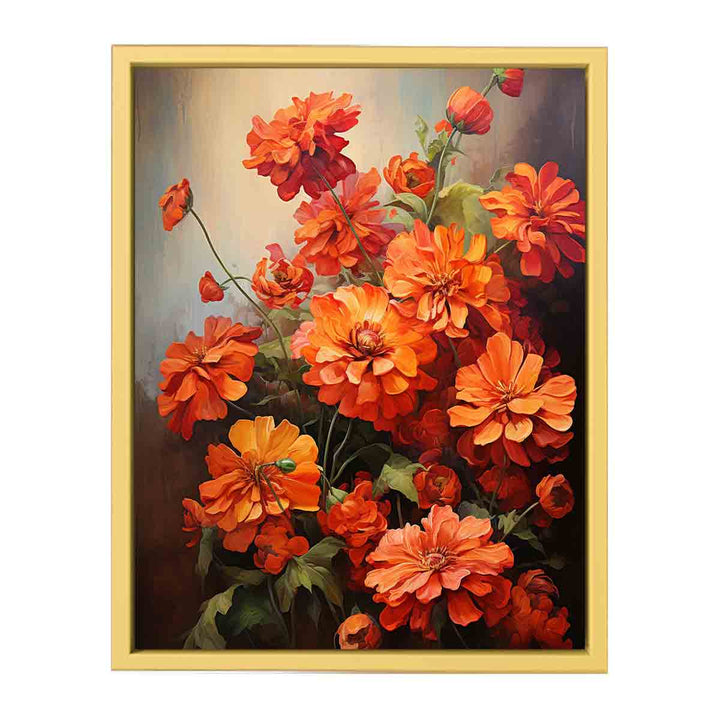 Flower Orange Art Painting   Streched canvas