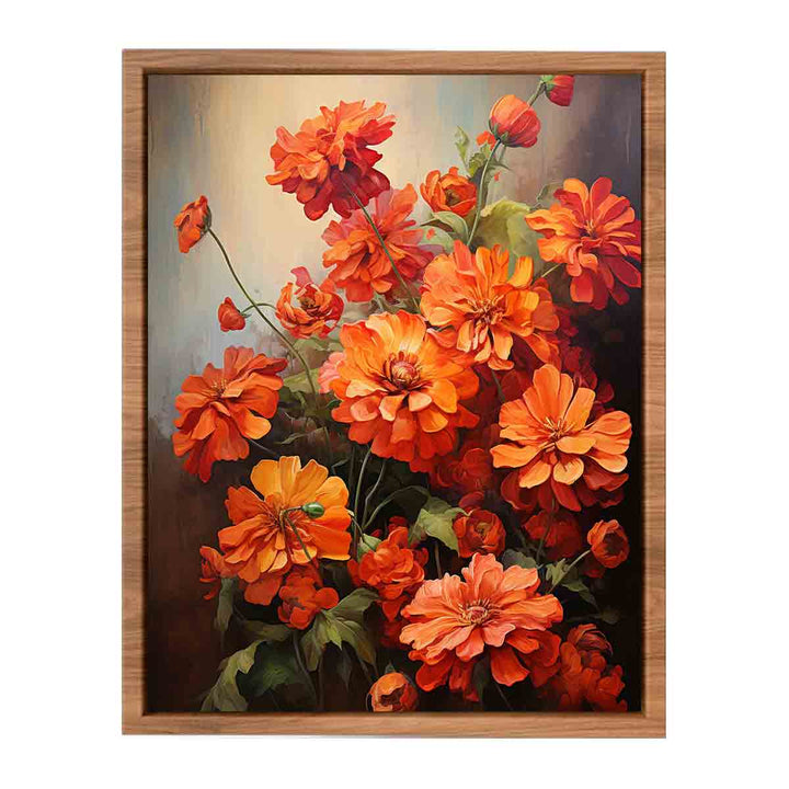 Flower Orange Art Painting  Poster