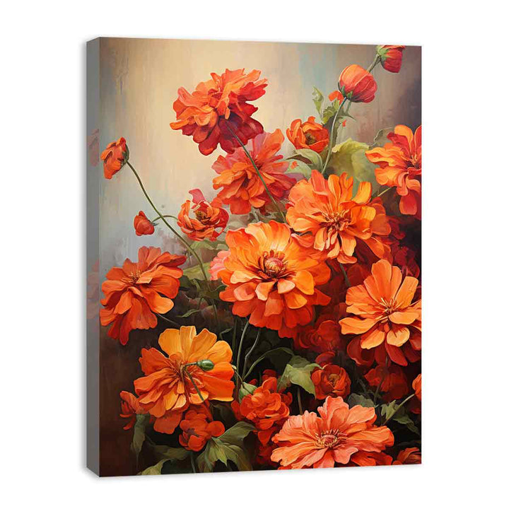 Flower Orange Art Painting